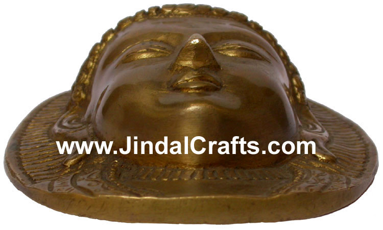 Handmade Brass Sculpture Buddha Mask India Art Wall Hanging Home Decor Crafts