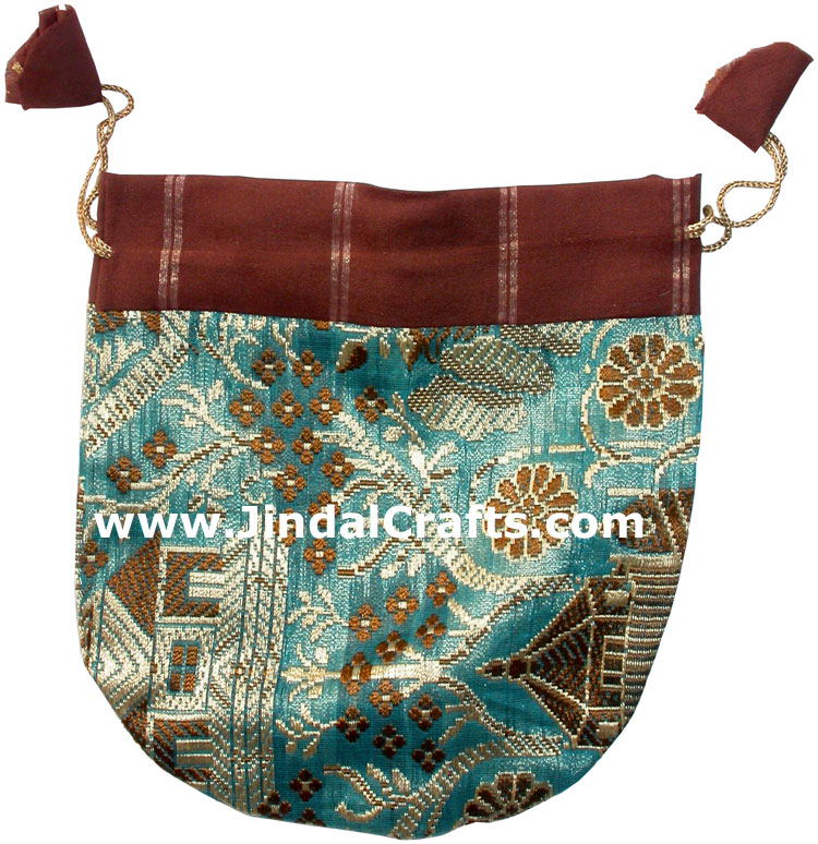 Drawstring Organza Bags Indian Tradtional Cotton Art