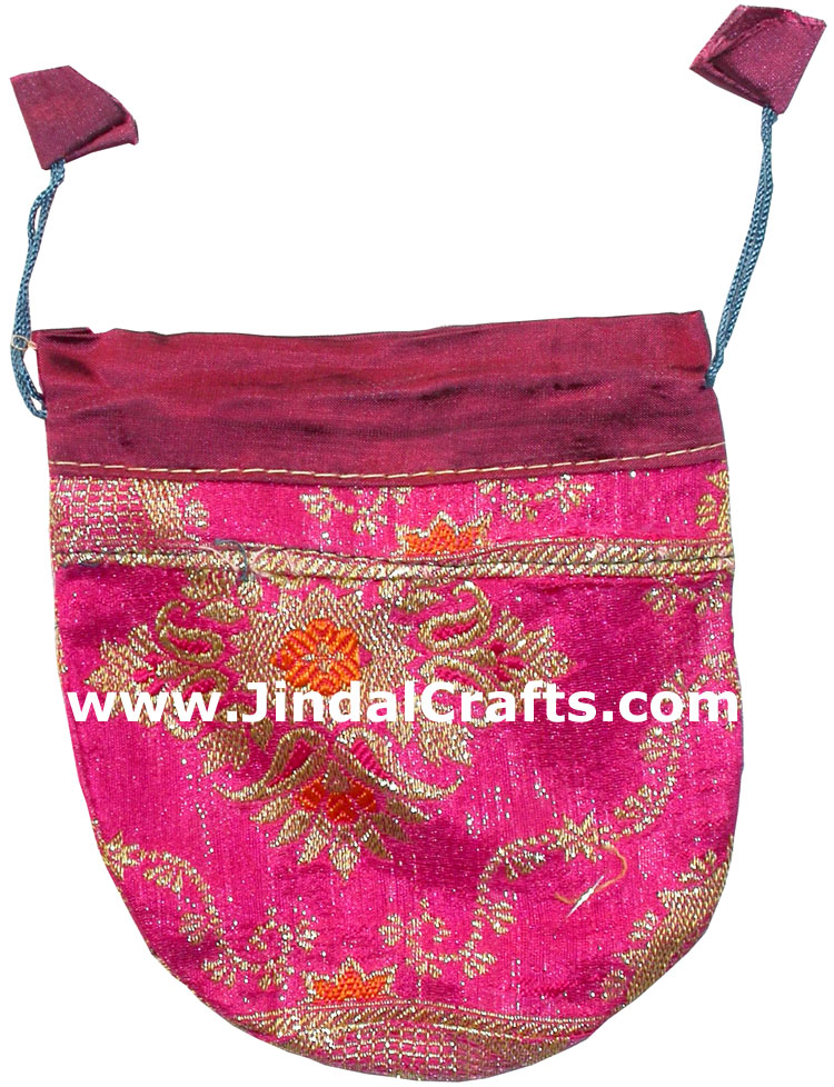 Drawstring Organza Bags Indian Tradtional Cotton Art