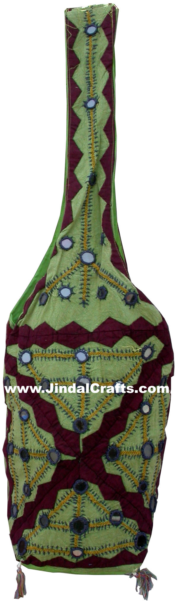 Colourful Hand Embroidered Mirror Handbag from India 100 % Cotton Fabric Art