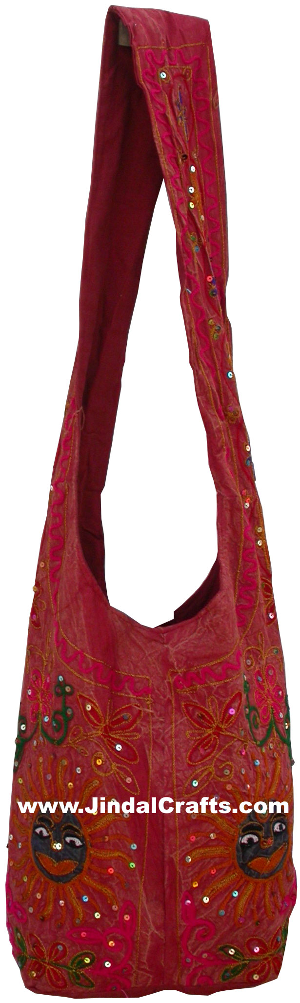 Colourful Hand Embroidered Sun Handbag from India 100 % Cotton Fabric Art