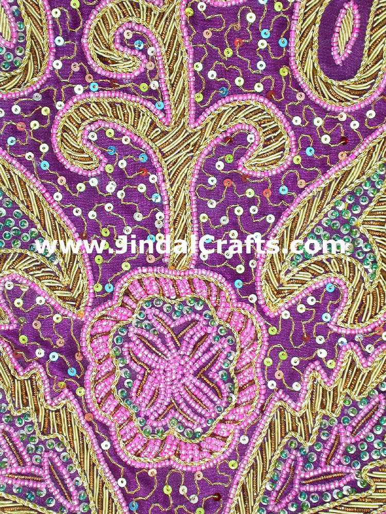 Hand Embroidered Zari Purse India Traditional Design