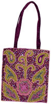 Hand Embroidered Zari Purse India Traditional Design