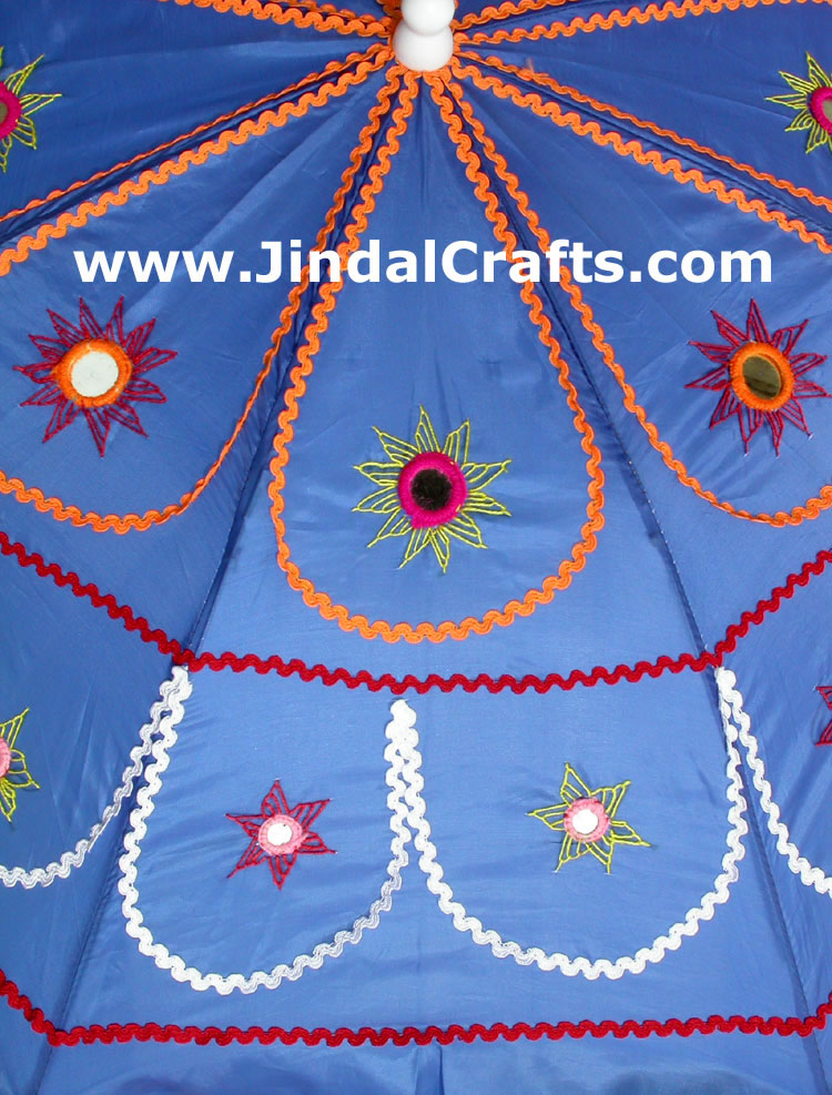 Water Proof Embroidery Sun Umbrella India Applique Art