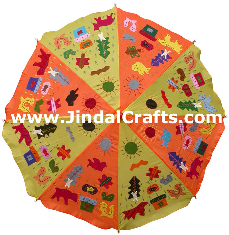 Water Proof Patch Work Sun Umbrella India Applique Art