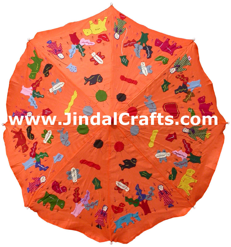 Water Proof Patch Work Sun Umbrella India Applique Art