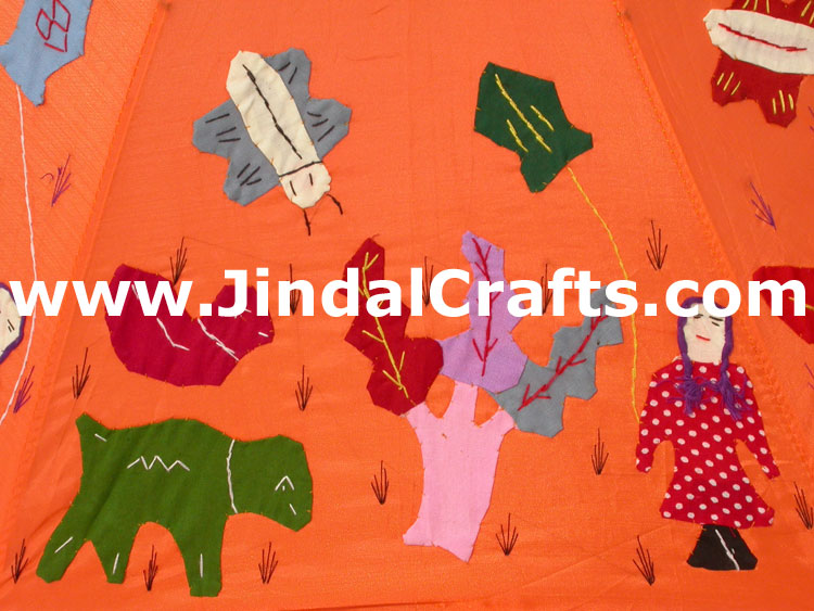 Water Proof Patch Work Sun Umbrella India Applique Art