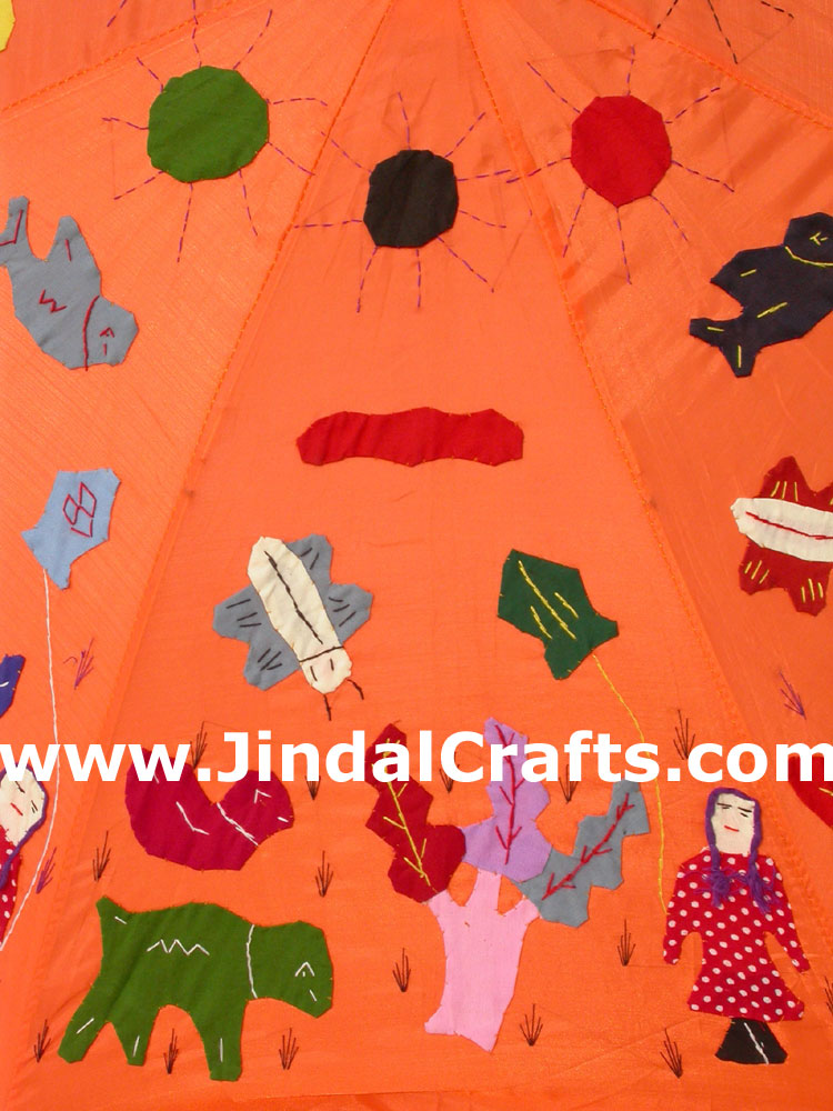 Water Proof Patch Work Sun Umbrella India Applique Art