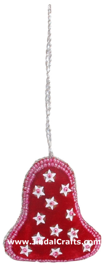 Embroidered Beaded Christmas Ornaments Bell