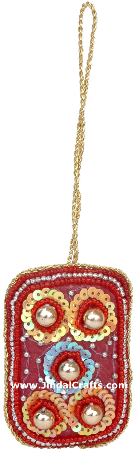 Embroidered Beaded Christmas Ornaments