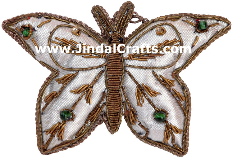 Embroidered Beaded Christmas Ornaments Butterfly