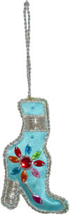 Stocking - Hand Embroidered Beaded Christmas Ornaments
