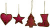 Set of Beaded Ornaments Hand Embroidered Xmas Holidays