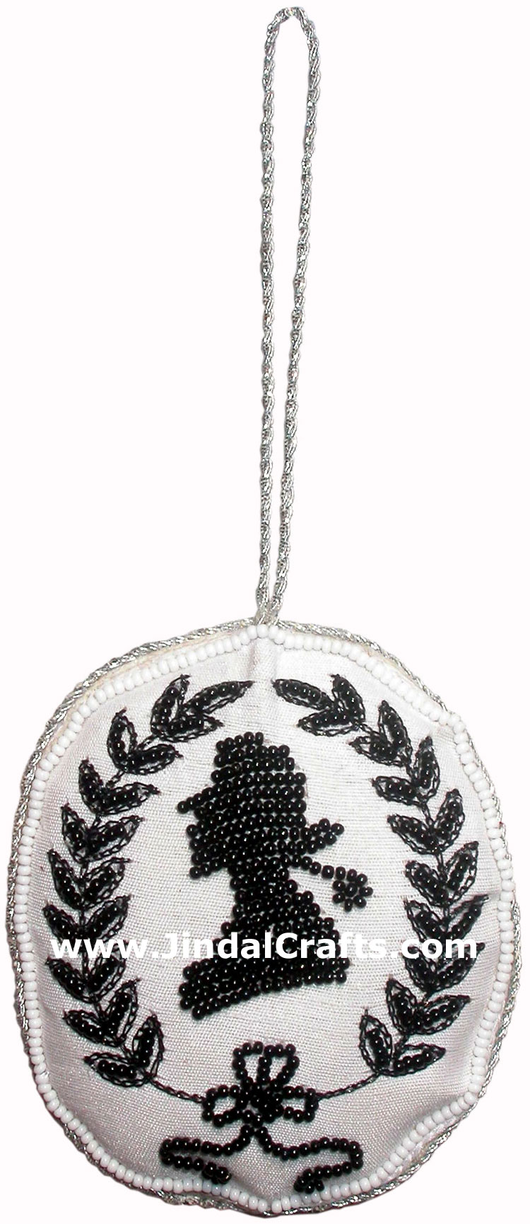 Hand Embroidered Beaded Zari Zardozi Christmas Ornaments Holiday Decoration Art