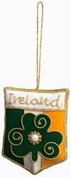 Irish Themed Hand Made Embroidered Christmas Ornaments Xmas Holiday Decorations