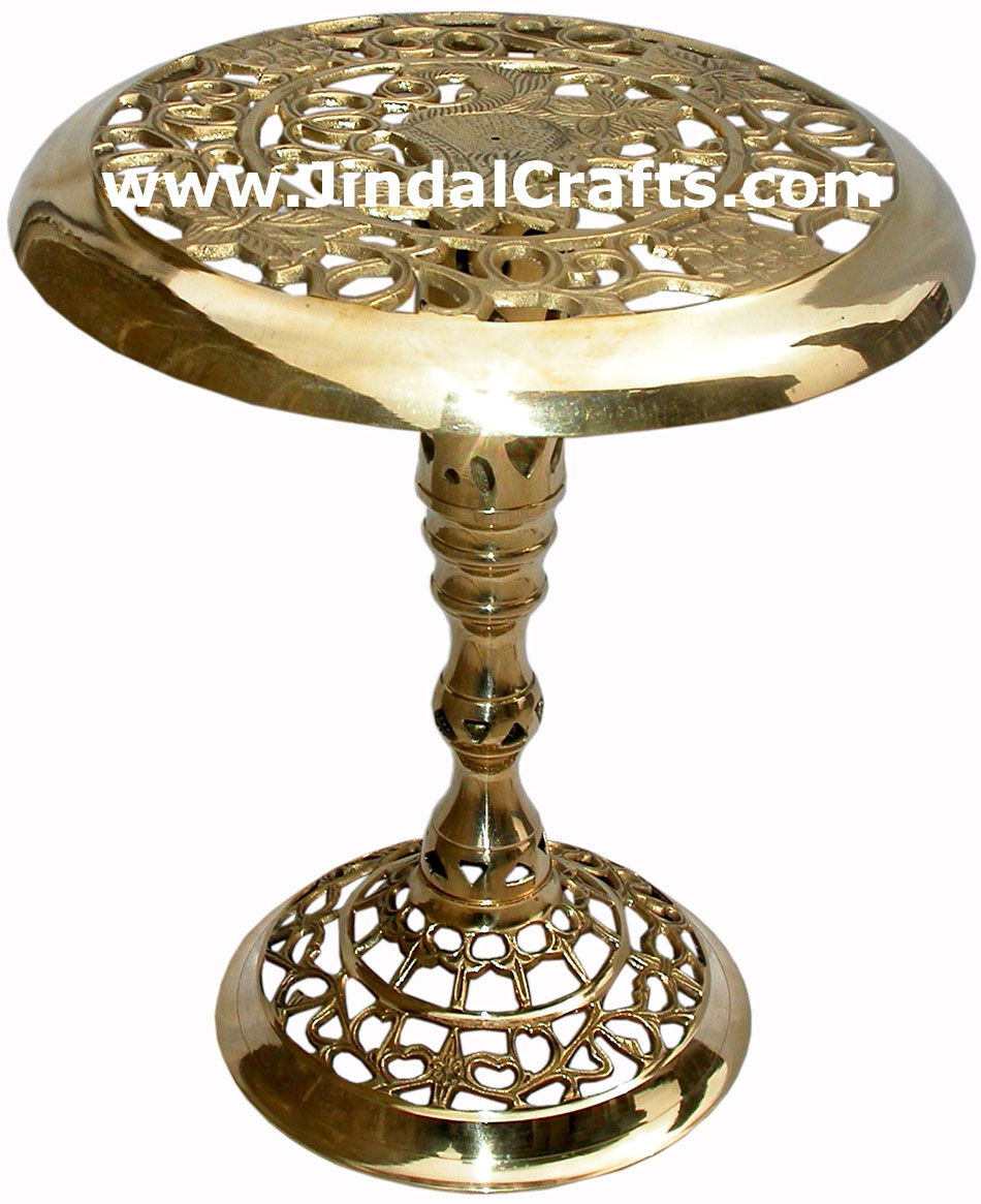 Brass Made Adjustable Folding Ottoman Stool Traditional Design from India Art