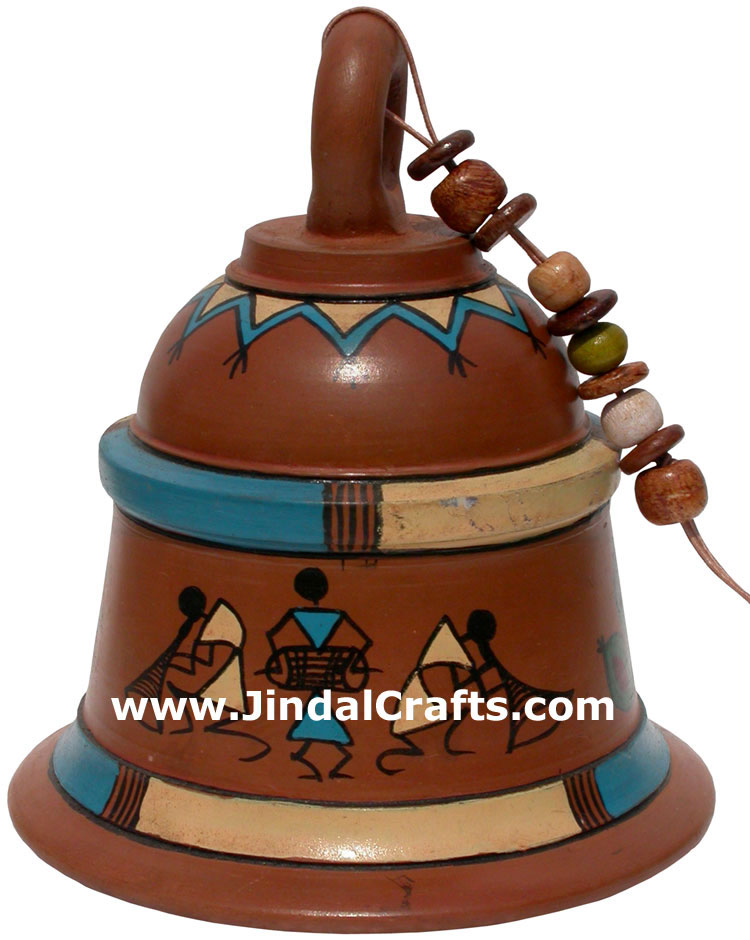 Terracotta Bell Hand made Warli Painting Traditional