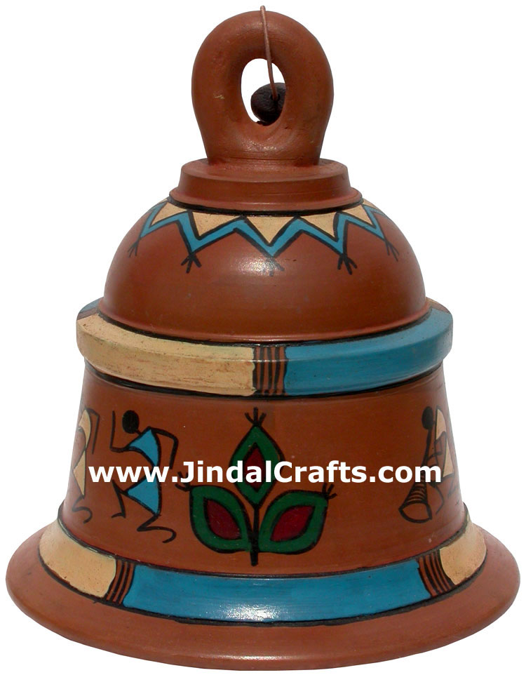 Terracotta Bell Hand made Warli Painting Traditional