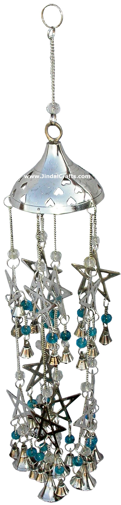Wind Chimes Hanging Bells - Silver Plated Brass Beads Made Home Decoration India