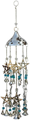 Wind Chimes Hanging Bells - Silver Plated Brass Beads Made Home Decoration India