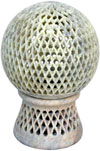 Soapstone Hand Carved Tea Light Candle Holder Indian Jalli Work Handicrafts Arts