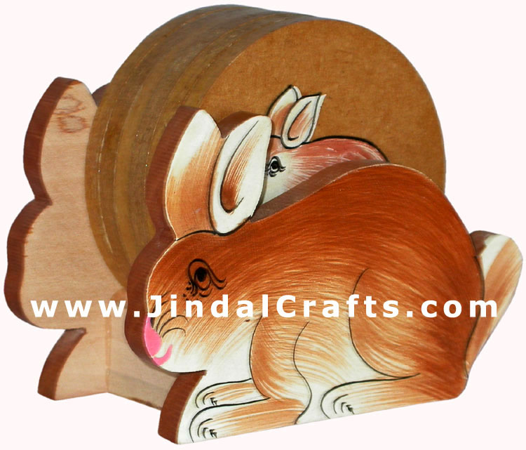 Drink Coasters - Hand Painted Wooden Traditional Art
