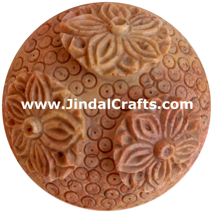 Hand Carved Marble Decorative Box Indian Art