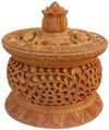 Hand Carved Jewelry / Multi Purpose Box Indian Wood Art