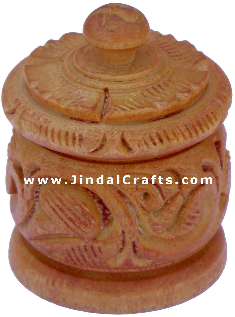Hand Carved Wooden Multi Purpose Box India Fair Trade