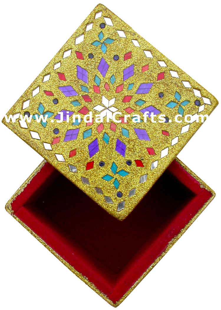 Handmade Lac Decorative Jewelry Box Indian Rich Crafts