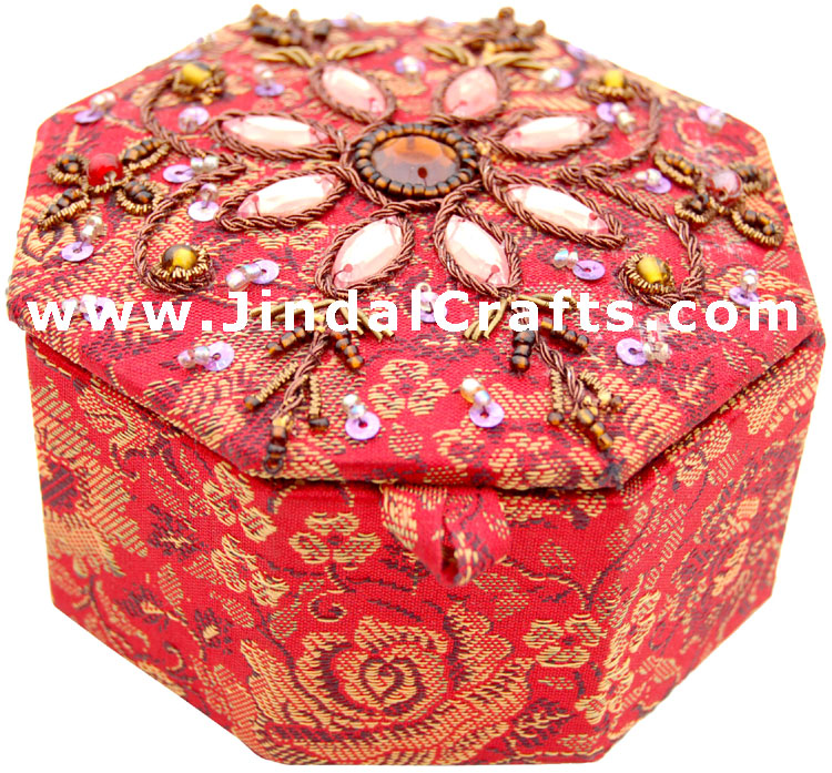 Jewelry Box - Hand Embroidered Designer Beaded Jari