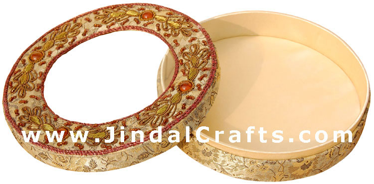 Chocolate / Gift / Jewelry Box Hand Embroidered Jari