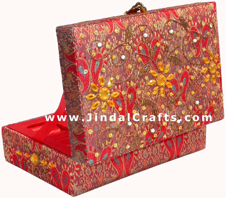 Hand Embroider Beaded Jari Zari Decorative Jewelry Box