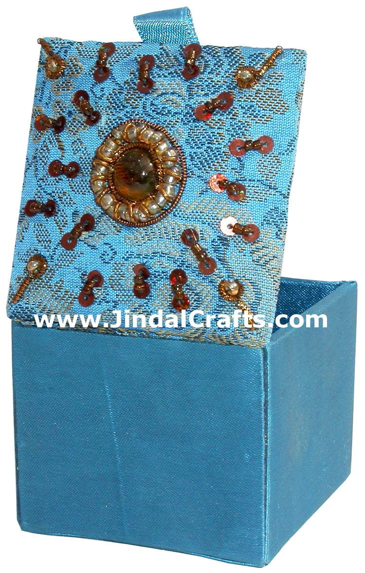 Hand Embroider Beaded Jari Zari Gift Box India Art
