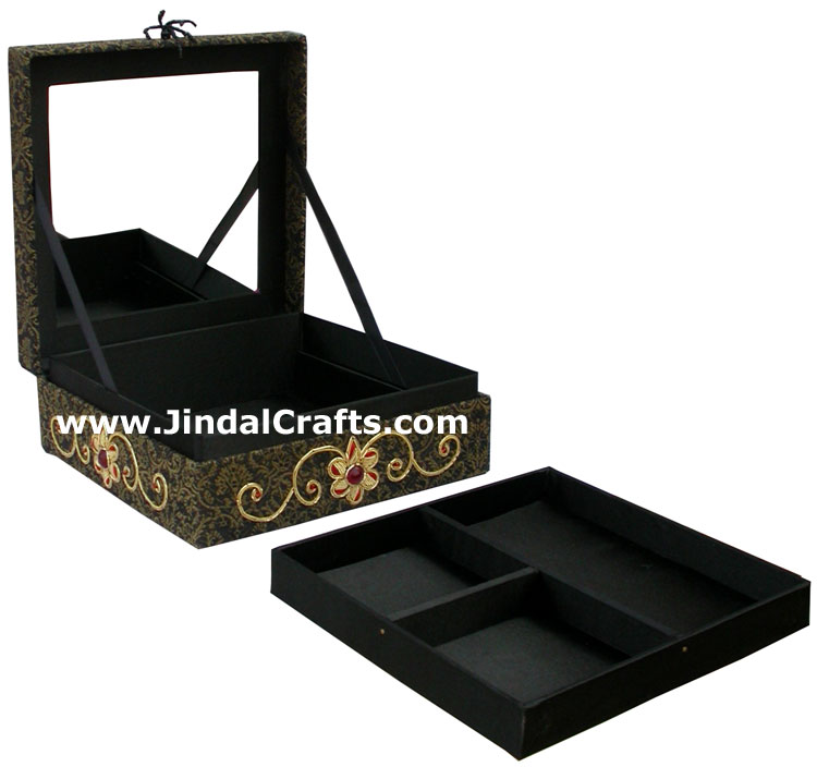 Hand Embroidered Designer Jewelry Box Handicraft India