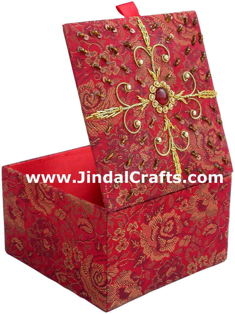 Beaded Jewellary Box Wedding Gift Hand Embroidered Arts
