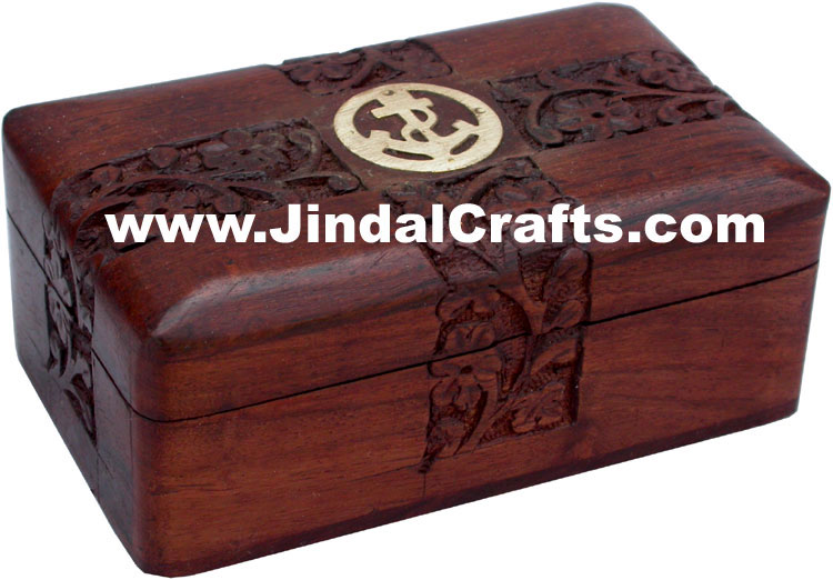 Handmade Wooden Brass Inlay Box Indian Handicrafts Arts Crafts Gift Souvenirs