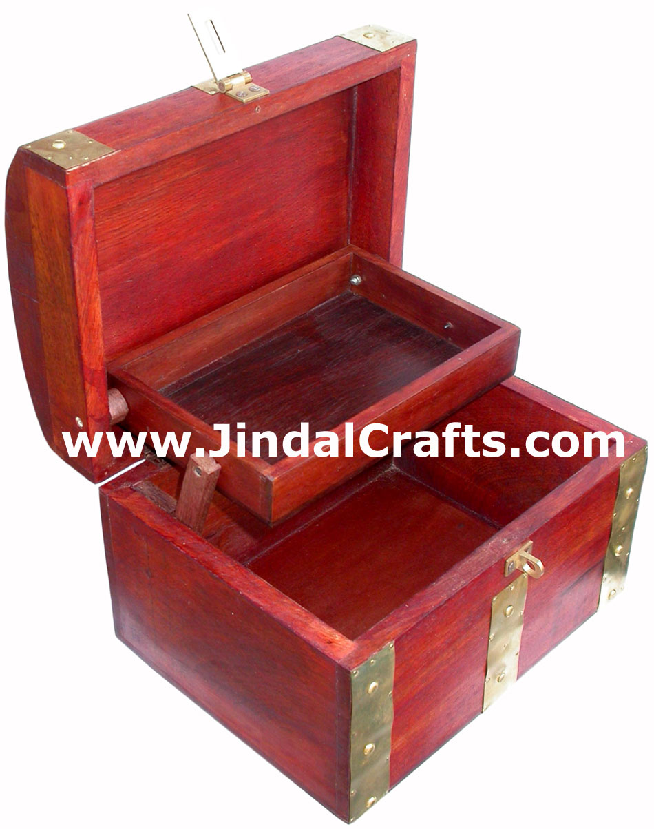 Hand Carved Wooden Multi Purpose Chest Box Rich Indian Handicraft Art Craft