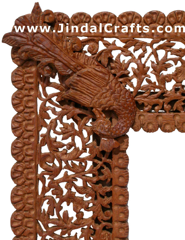 Hand Carved Masterpiece Photo Mirror Frame Rare India