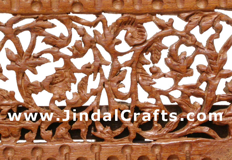 Hand Carved Masterpiece Photo Mirror Frame Rare India