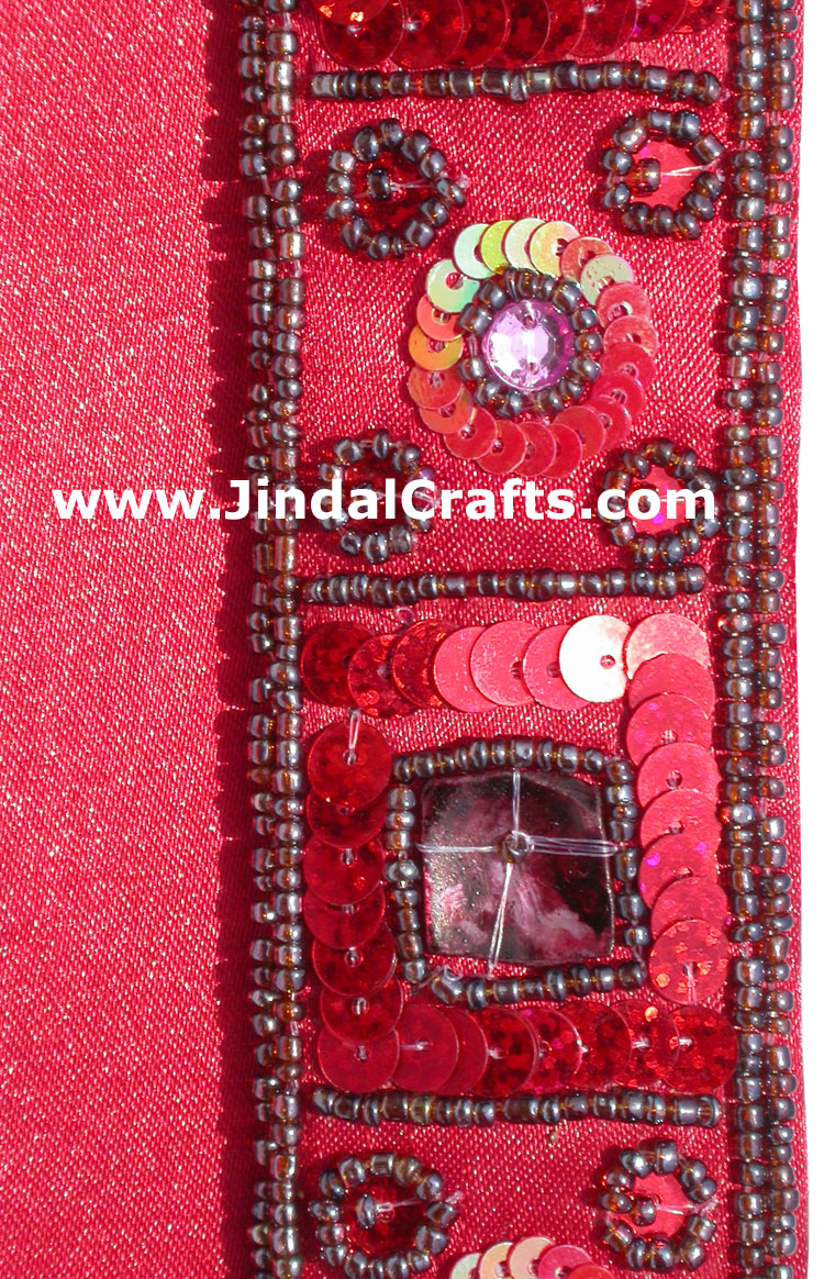 Hand Embroidered Beaded Photo Picture Frame India Art Gift Home Decor Handicraft