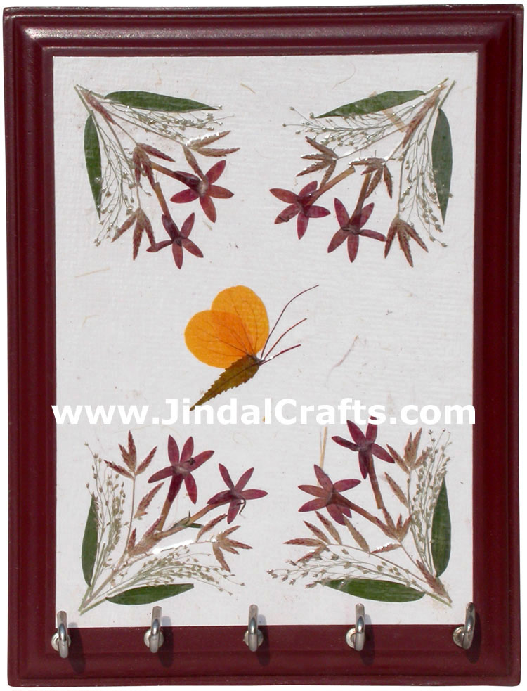 Hand Made Dried Flowers Decorative Key Holder India Art