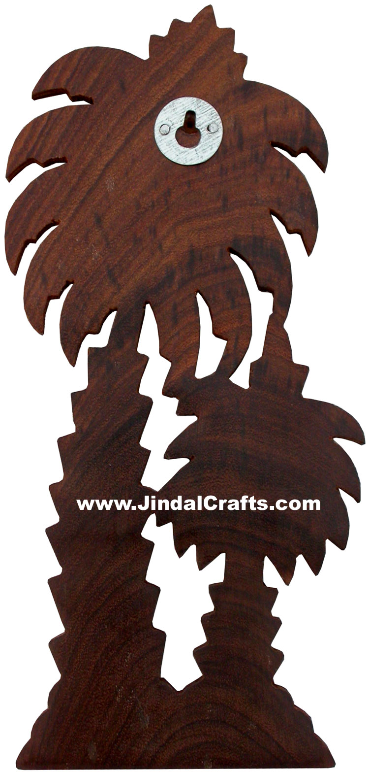 Handcarved Wooden Brass Inlay Key Holder Home Decor Traditional Handicrafts Art