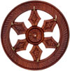 Handcarved Wooden Brass Inlay Key Holder Home Decor Traditional Handicraft Wheel