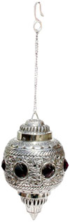 Hand Carved Silver Plated Traditional Lampshade India