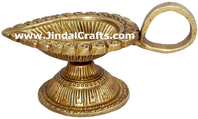 Lamp Diya Brass Made India Religious Decor Handicrafts Crafts Arts Religious