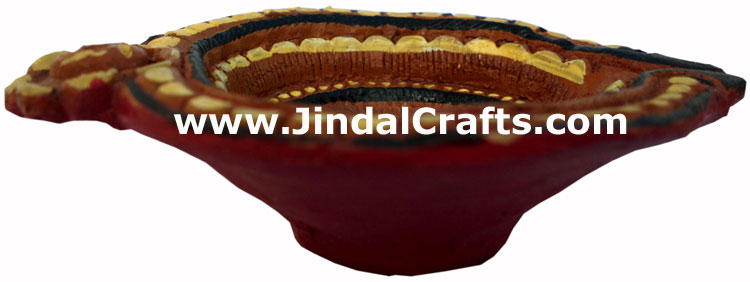 Terracotta Lamp - Handmade Colourful Painted Diwali Deepawali Traditional Lamp