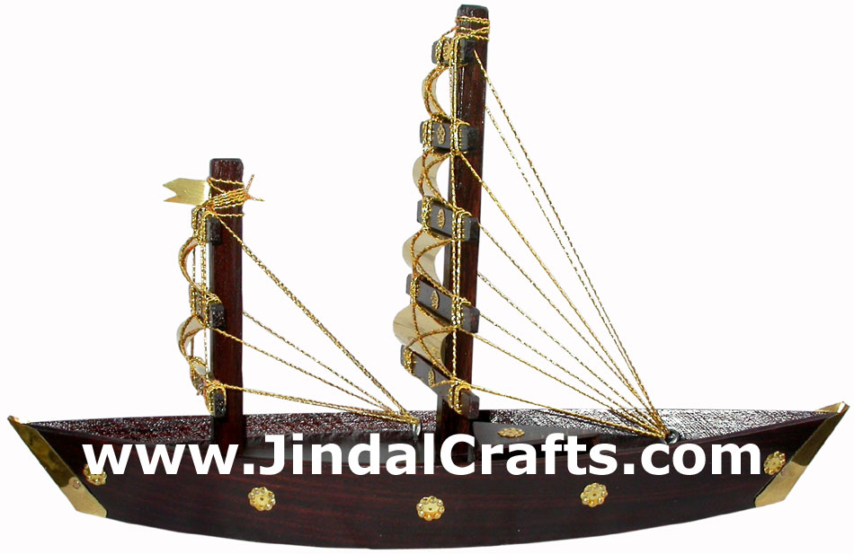 Wooden Ship Model - Hand Made Indian Artifact Handicraft Art Craft