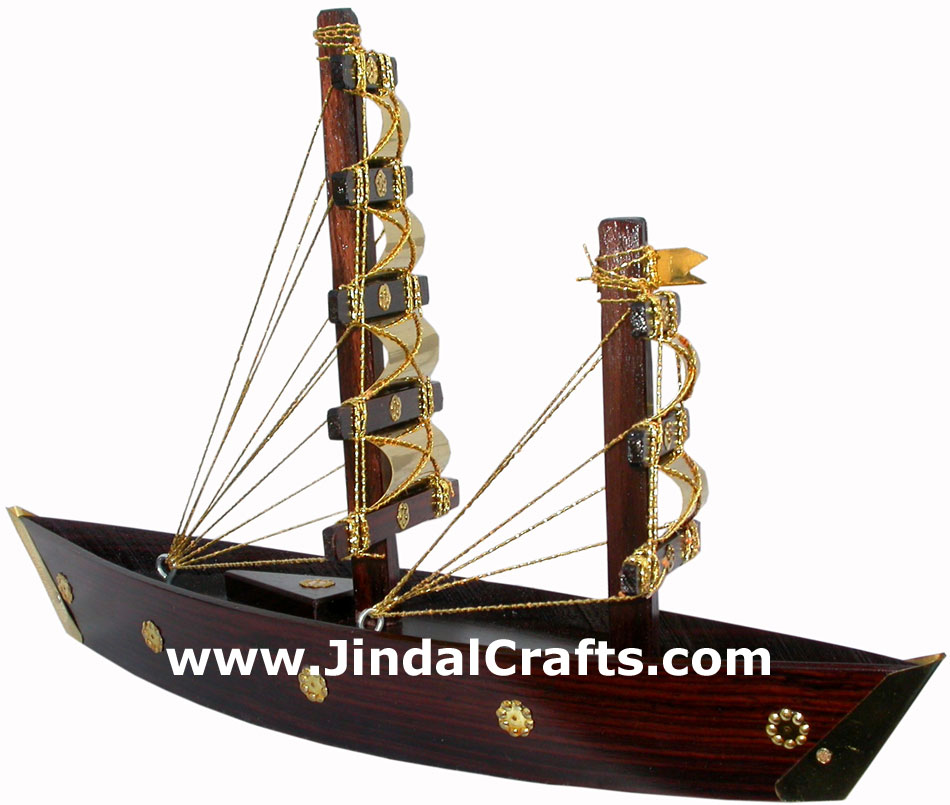 Wooden Ship Model - Hand Made Indian Artifact Handicraft Art Craft