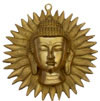 Brass Buddha cum Sun Wall Hanging India Arts Home Decor Religious Handicrafts